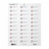 American Heart Flag Retour Adreslabels Etiket (Full Sheet)