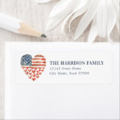 American Heart Flag Retour Adreslabels Etiket (Insitu)