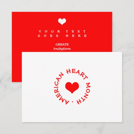 American Heart Month Kaart (Voorkant / Achterkant)
