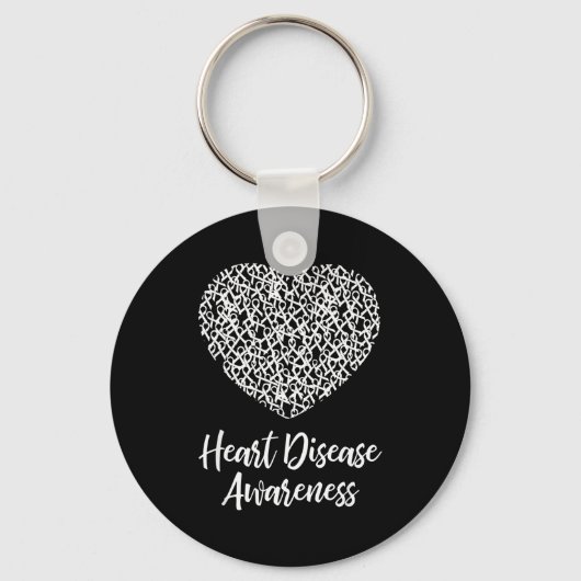 American Heart Month Suprt Tees Co Heart Disease A Sleutelhanger (Voorkant)