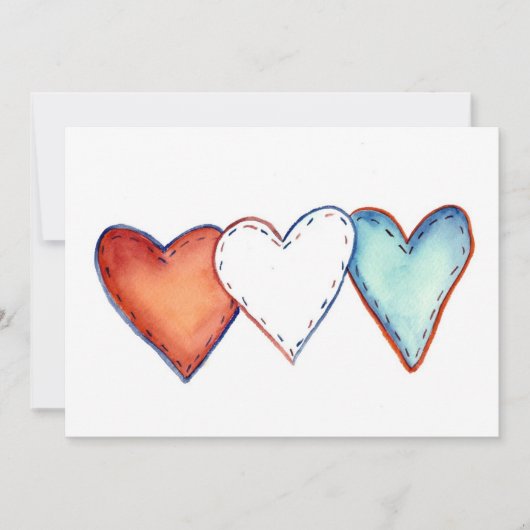 American Hearts Invitation Kaart (Voorkant)