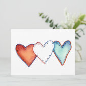 American Hearts Invitation Kaart (Staand voorkant)