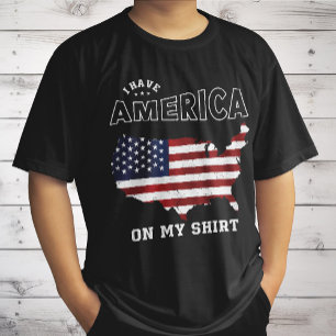 American Heritage USA-vlag, ik heb Amerika op mijn T-shirt