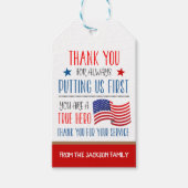 American Hero Appreciation Gift Label Cadeaulabel (Voorkant)