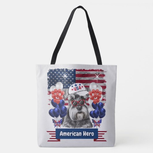 American Hero Schnauzer Canvas tas (Voorkant)