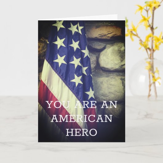 American Hero Veterans Day Kaart (Gele Bloem)