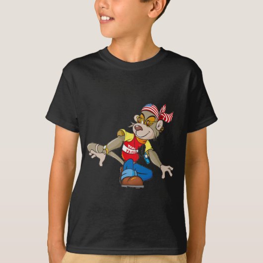 American Hippster Monkey T-shirt (Voorkant)