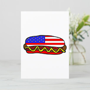 American Hot Dog Food Invitation Kaart