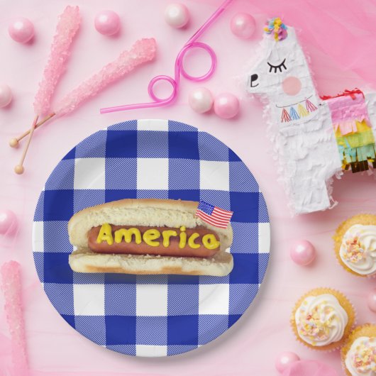 American Hot Dog on Buffalo Play Papieren Bordje (Feest)