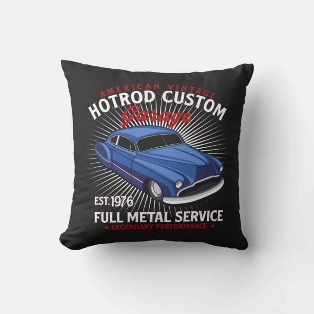 American  HotRod Custom Garage Full Service Kussen (Voorkant)