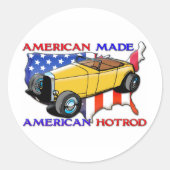 American Hotrod Ronde Sticker (Voorkant)