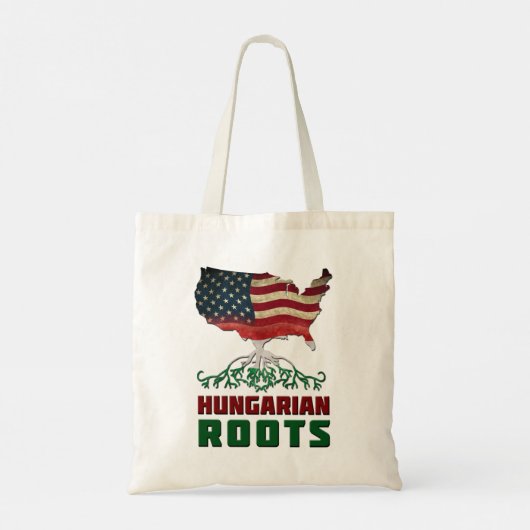 American Hungarian Roots, Hungary Flag Tote Bag (Achterkant)