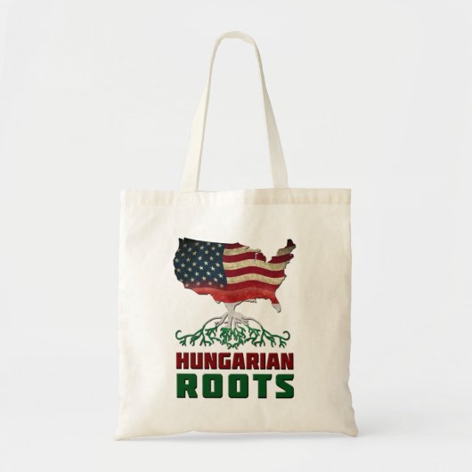 American Hungarian Roots, Hungary Flag Tote Bag (Voorkant)