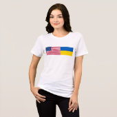 American I stand with Ukraine. USA & UKR flags. T- Tri-Blend Shirt (Voorkant volledig)
