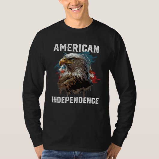 American Independence American Bald Eagle 4th of J T-shirt (Voorkant)