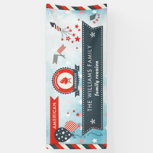 American Independence Day BBQ Stars en Stripes Spandoek (Verticaal)