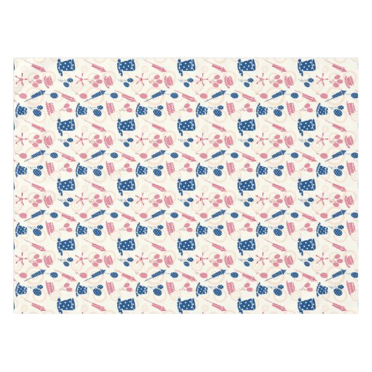 American Independence Day Celebration Symbols Tafelkleed (Voorkant (Horizontaal))