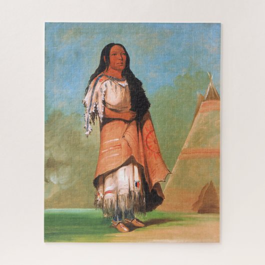 American Indian Blackfoot Woman, George Catlin Legpuzzel (Verticaal)