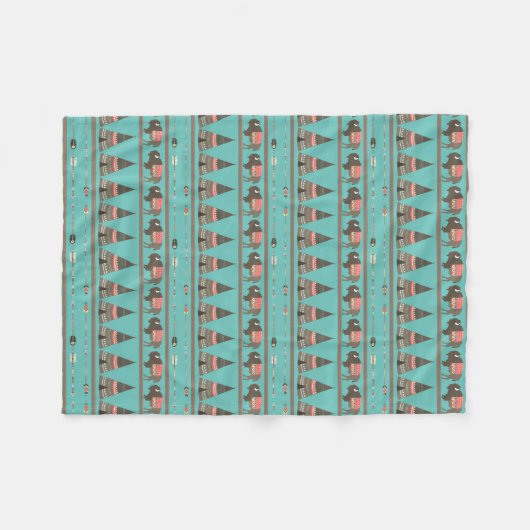 American Indian Cabin Fleece Blanket (Voorkant (Horizontaal))