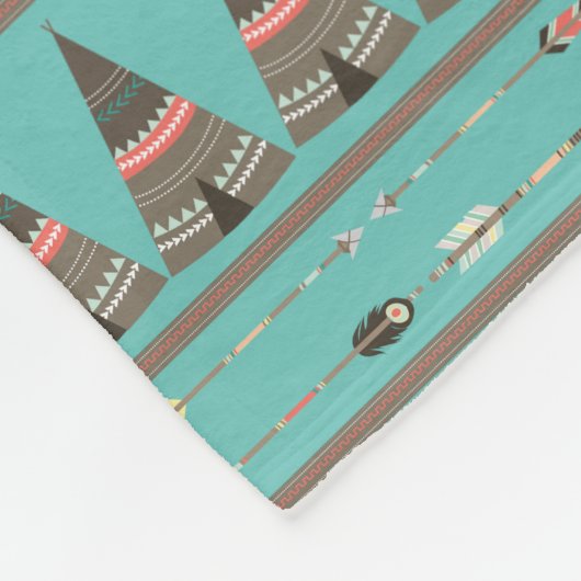 American Indian Cabin Fleece Blanket (Hoek)