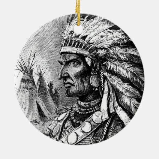American Indian Chief Ornament (Achterkant)
