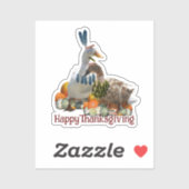American Indian Ducks Thanksgiving  Sticker (Vel)