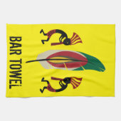 American Indian Feather Kokopelli Bar Towel Theedoek (Horizontaal)