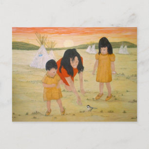 American Indian Mother with Daughters Briefkaart