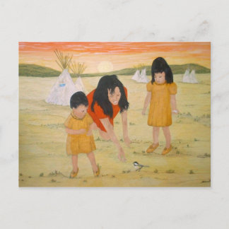 American Indian Mother with Daughters Briefkaart
