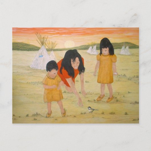 American Indian Mother with Daughters Briefkaart (Voorkant)