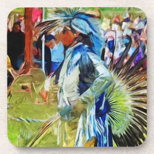 American Indian Pow Wow Dancer Bier Onderzetter (Voorkant)
