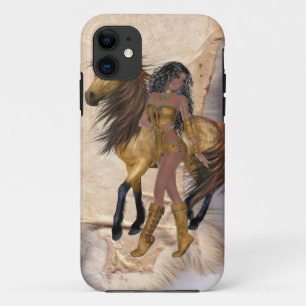 American Indian Princess and Horse iPhone 11 Hoesje