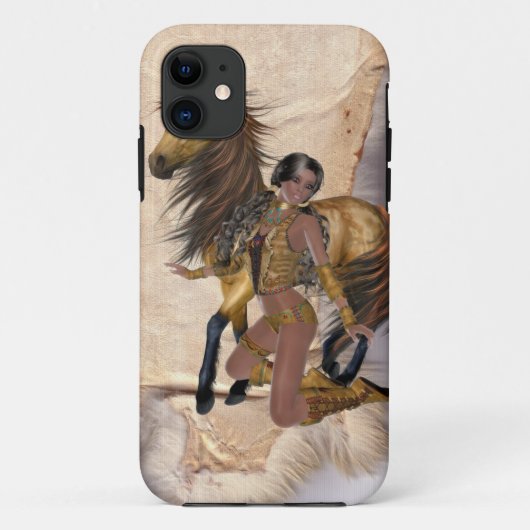 American Indian Princess and Horse Case-Mate iPhone Case (Achterkant)