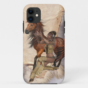 American Indian Princess and Horse iPhone 11 Hoesje