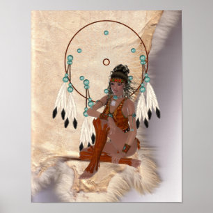 American Indian Princess Dream Catcher Poster