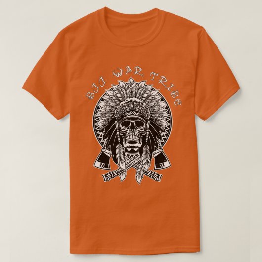 American Indian Skull Jiu Jitsu War Tribe BJJ Fana T-shirt (Design voorkant)