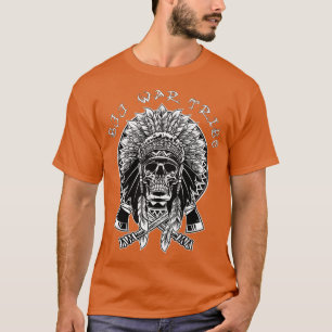 American Indian Skull Jiu Jitsu War Tribe BJJ Fana T-shirt