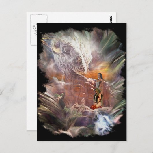 American Indian Wedding Night Vignette Briefkaart (Voorkant / Achterkant)