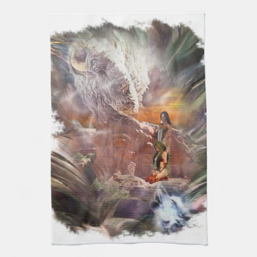 American Indian Wedding Night Vignette Theedoek (Verticaal)