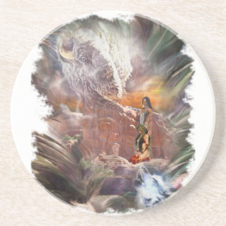 American Indian Wedding Night Vignette Zandsteen Onderzetter