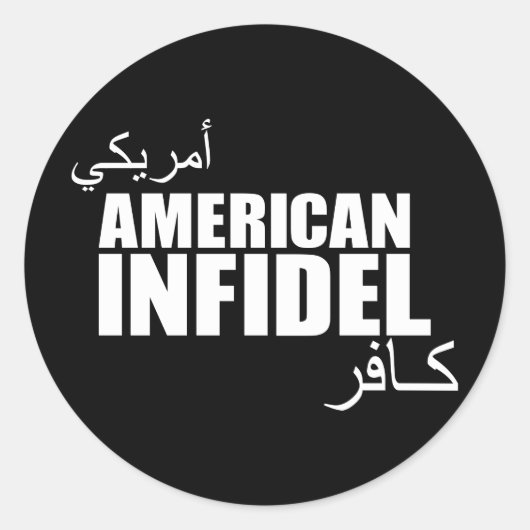 American Infidel Ronde Sticker (Voorkant)