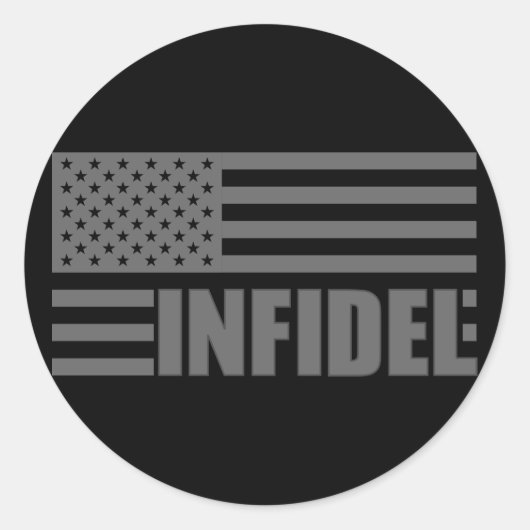 American Infidel Ronde Sticker (Voorkant)