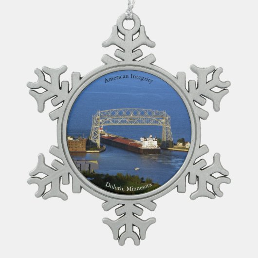 American Integrity Duluth ball/snowflake ornamke Tin Sneeuwvlok Ornament (Voorkant)