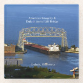 American Integrity in Duluth glass onderzetter Glazen Onderzetter (Voorkant)