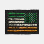 American Ireland Flag Shamrock Irish Patricks Day Fleece Deken (Voorkant (Horizontaal))