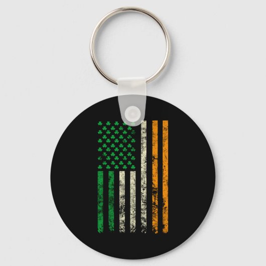 American Ireland Flag Shamrock Irish Patricks Day  Sleutelhanger (Voorkant)