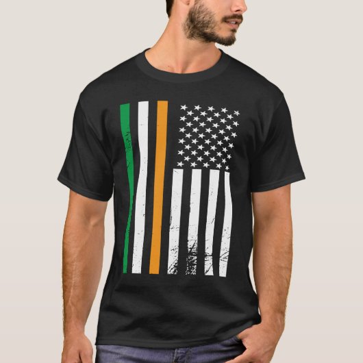 American Irish Flag Shamrock St Patrick's Day Luck T-shirt (Voorkant)