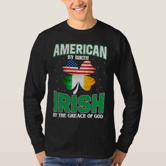 American Irish Shamrock Lucky St Patricks Day Men  T-shirt (Voorkant)