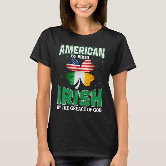 American Irish Shamrock Lucky St Patricks Day Men  T-shirt (Voorkant)