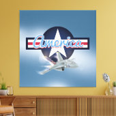 American Jet Fighter Canvas Afdruk (Insitu (Woonkamer))